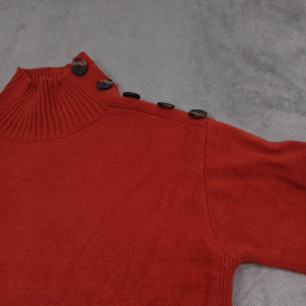 Anthropologie Sweater Womens XS Orange Turtleneck Pullover‎ Boho - Picture 3 of 8
